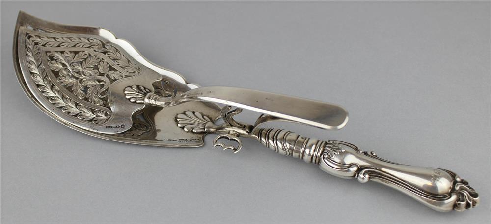 Appraisal: RUSSIAN SILVER SANDWICH TONGS marks for St Petersburg assay Demitri