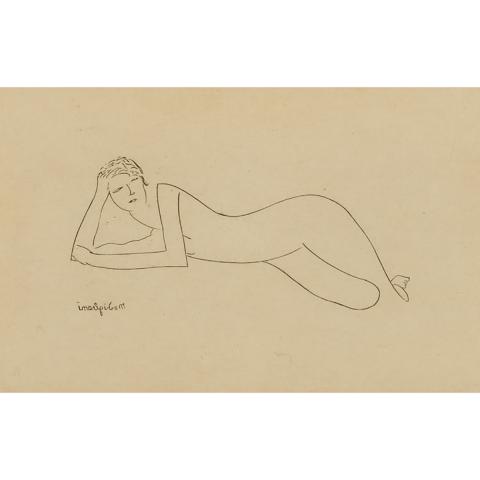 Appraisal: After Amedeo Modigliani - NU Italian Etching signed in reverse