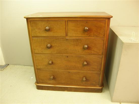 Appraisal: th century mahogany chest of two short and three long