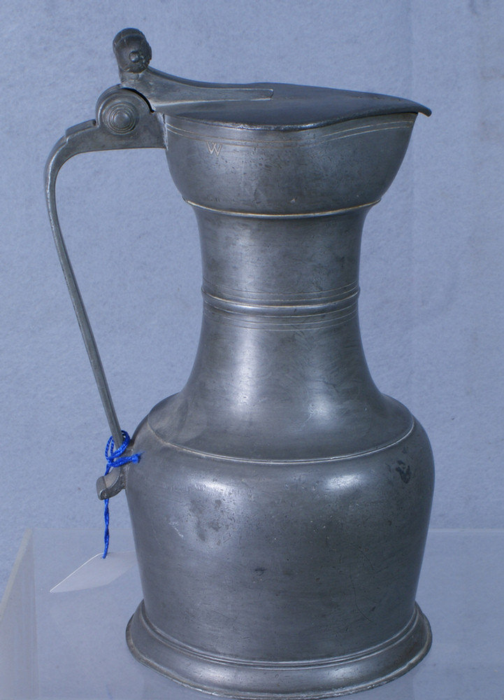 Appraisal: Swiss pewter 'Kelchkanne' lidded flagon by Andre Utin mid th