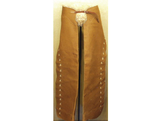 Appraisal: Custom made pair of zippered chaps with buck stitch decorated