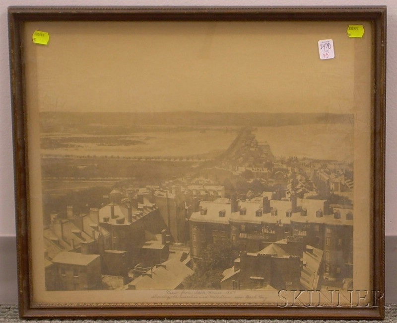 Appraisal: Framed Photograph View from State House Showing Marshes and Mill