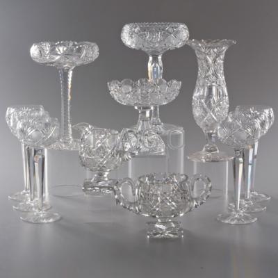 Appraisal: AMERICAN CUT-GLASS Twelve pieces early th c six long-stemmed wines