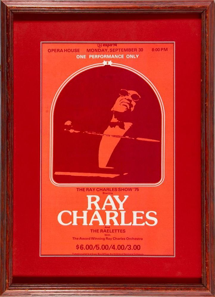 Appraisal: Ray Charles Show ' Opera House Poster Vintage Ray Charles