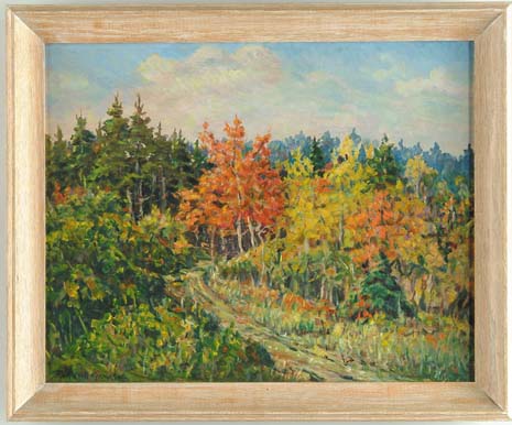 Appraisal: PARKER GAMAGE American th Century AUTUMN FOREST Oil on board