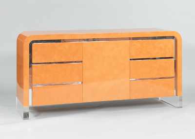 Appraisal: A Vladimir Kagan Cabinet ca 's Three-section buffet with waterfall