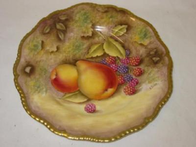 Appraisal: A ROYAL WORCESTER PORCELAIN PLATE painted with fruit by R