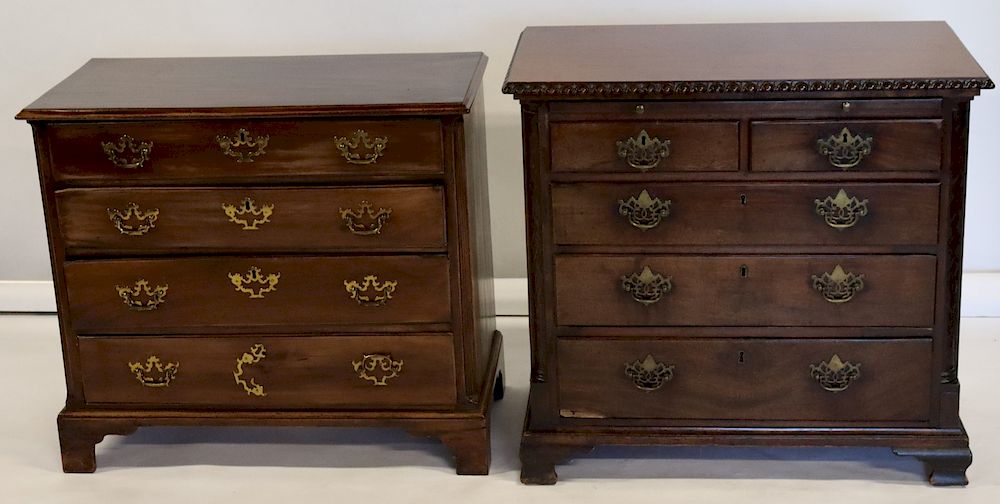 Appraisal: Antique Mahogany Chests Of Drawers To include a Chippendale style