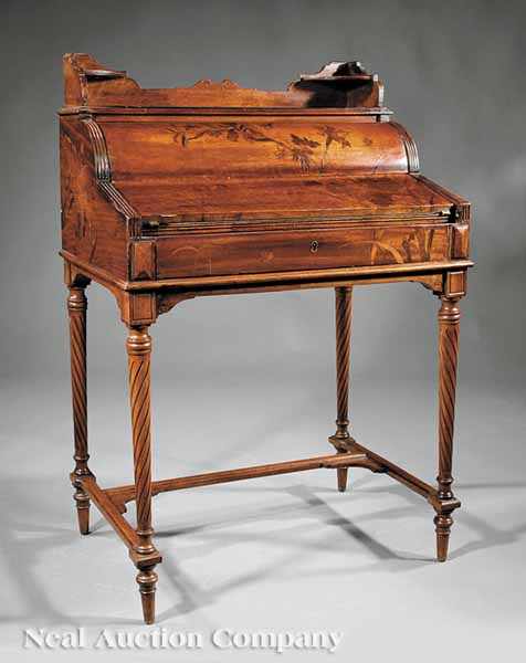 Appraisal: An Art Nouveau Inlaid Mahogany Desk early th c in