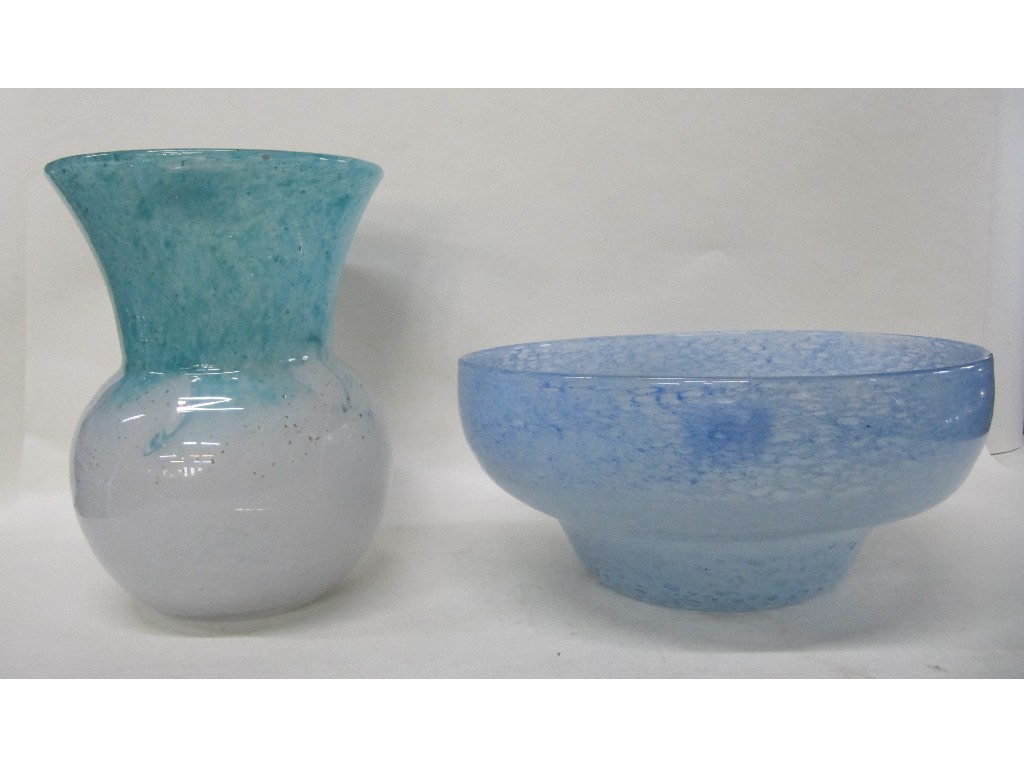 Appraisal: Vasart glass bowl and an unmarked vase