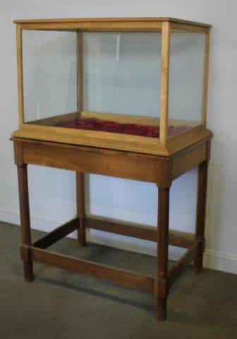 Appraisal: Vintage Central Display Cabinet on Stand Glass aquarium style display