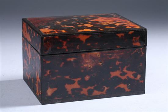 Appraisal: TORTOISESHELL CIGARETTE BOX early th century Hinged lid opening to