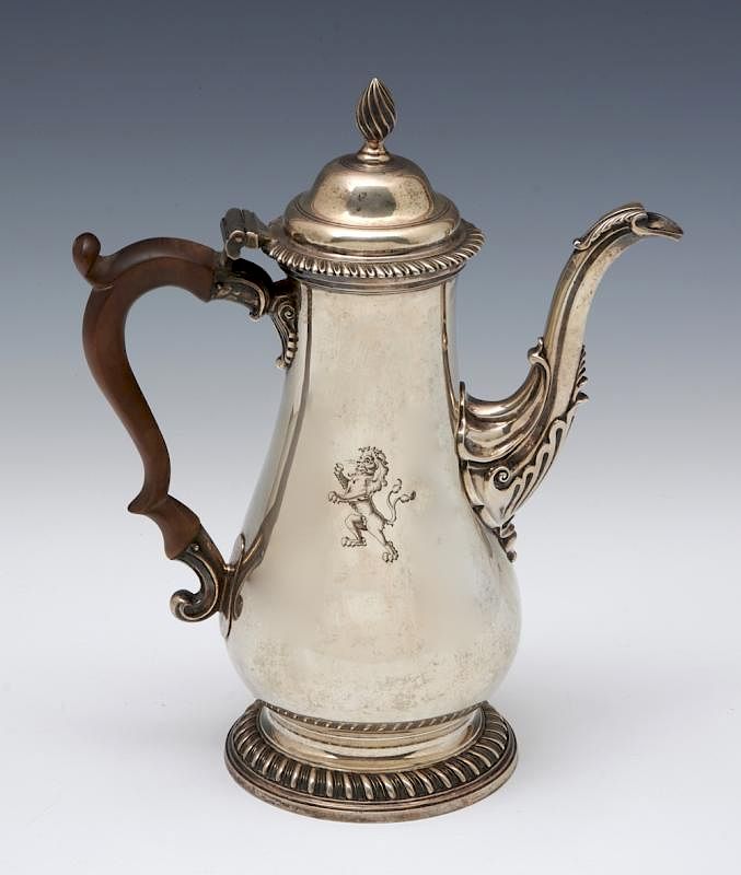 Appraisal: th c George III sterling coffee pot th c George