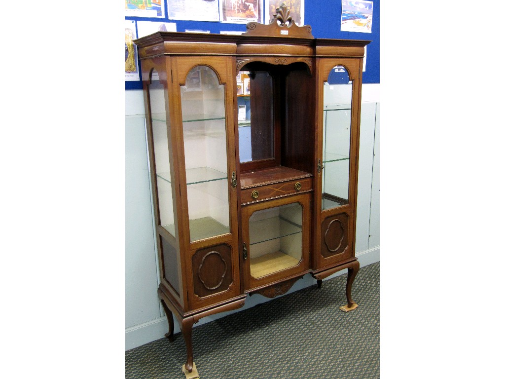 Appraisal: Edwardian mahogany display cabinet