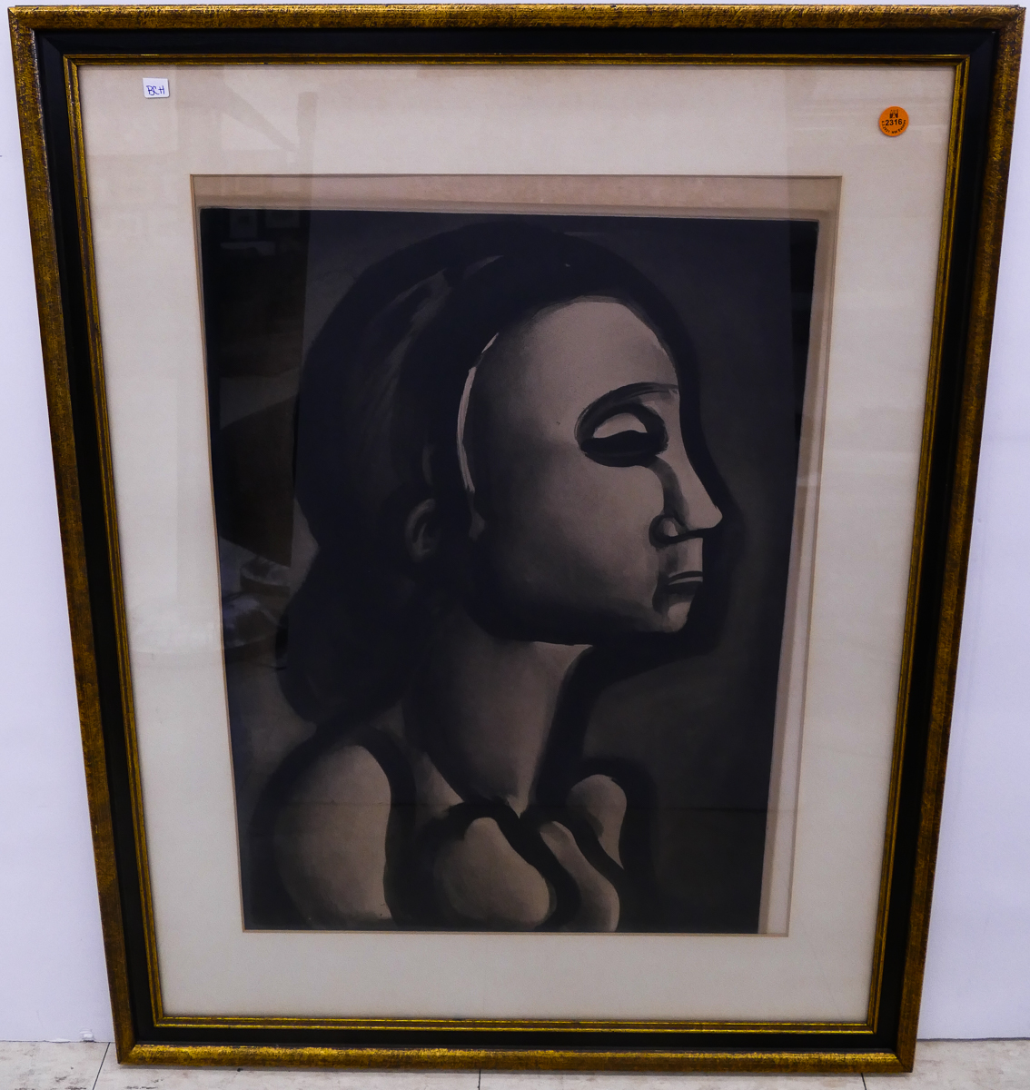 Appraisal: Georges Rouault Female Portrait Etching Framed- x ''