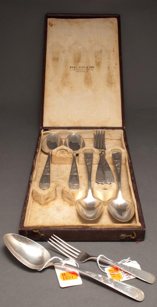 Appraisal: Five Kirk silver tablespoons in the Mayflower pattern and six