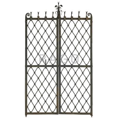 Appraisal: SAMUEL YELLIN Pair of wrought iron gates Philadelphia s One