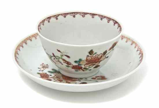 Appraisal: Two Chinese Export Cup and Saucer Sets each having foliate