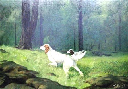 Appraisal: Turner Bailey American - Pointers in a Wood Estimate -