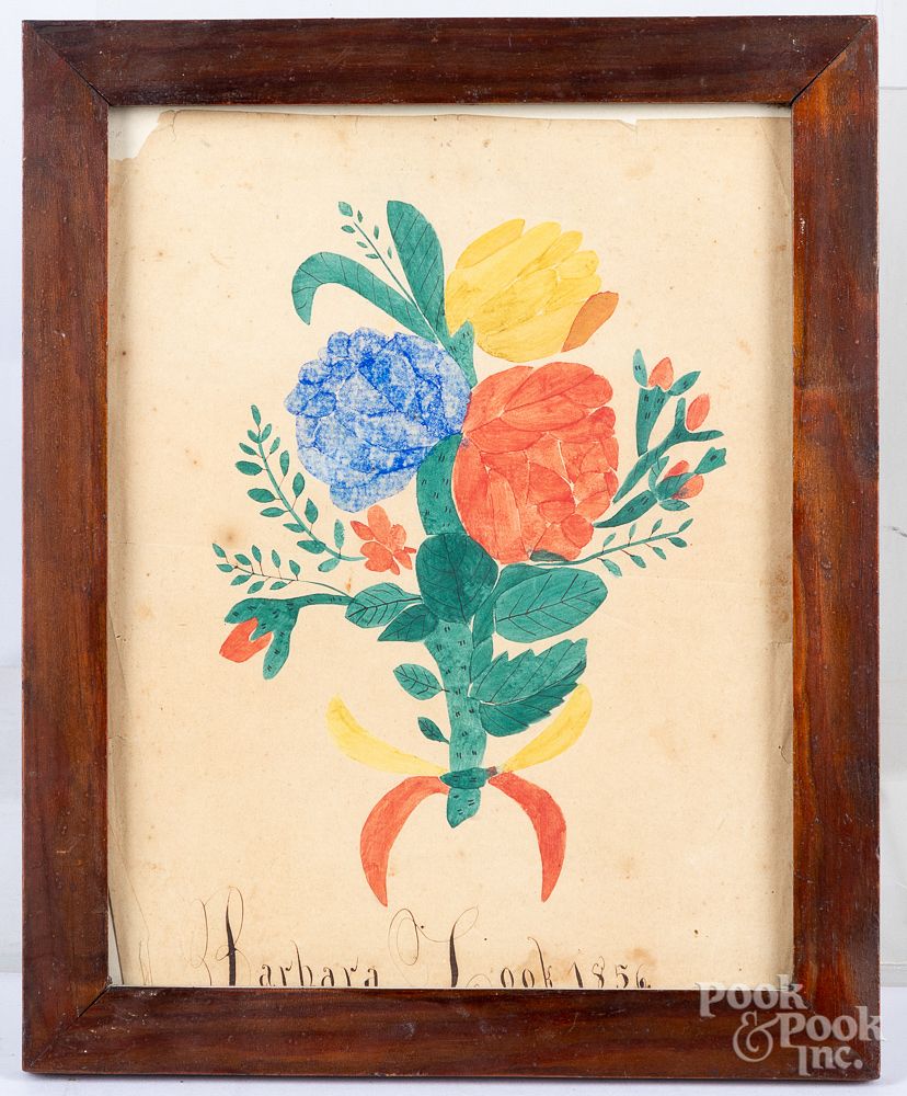 Appraisal: Watercolor floral drawing Watercolor floral drawing inscribed Barbara Look purportedly