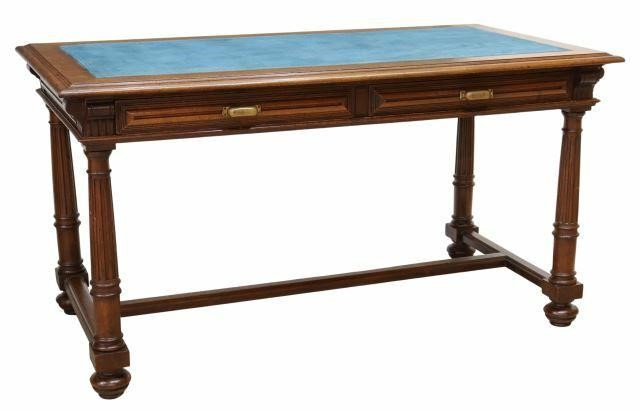 Appraisal: French Henri II style walnut writing desk late th c