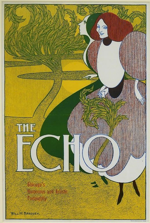 Appraisal: William H Bradley The Echo Art Nouveau Poster William H