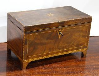 Appraisal: Federal inlaid jewelry box Federal inlaid jewelry box circa the