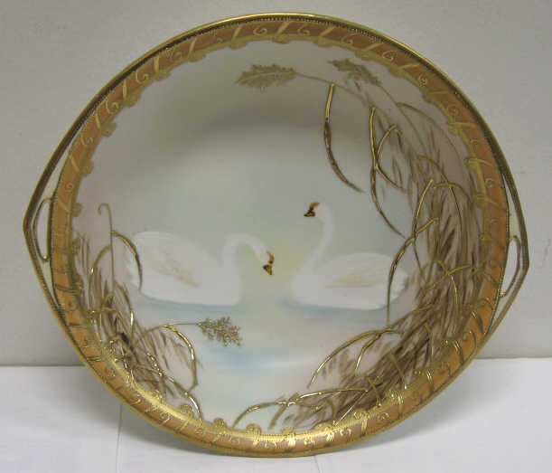 Appraisal: NIPPON PORCELAIN BERRY SET Six-piece comprising master bowl with pierced