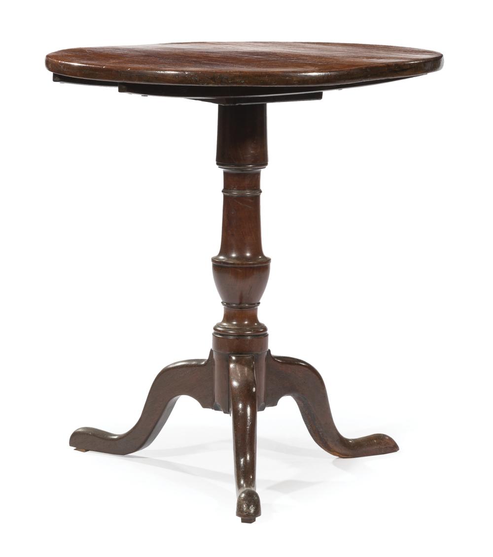 Appraisal: English Mahogany Tilt-Top Tea Table early th c single board