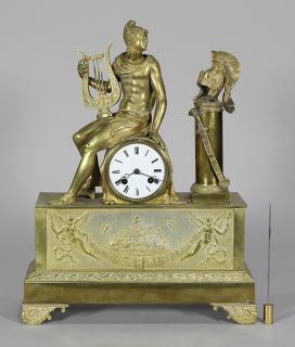 Appraisal: French Louis XVI style gilt bronze figural mantle clock French