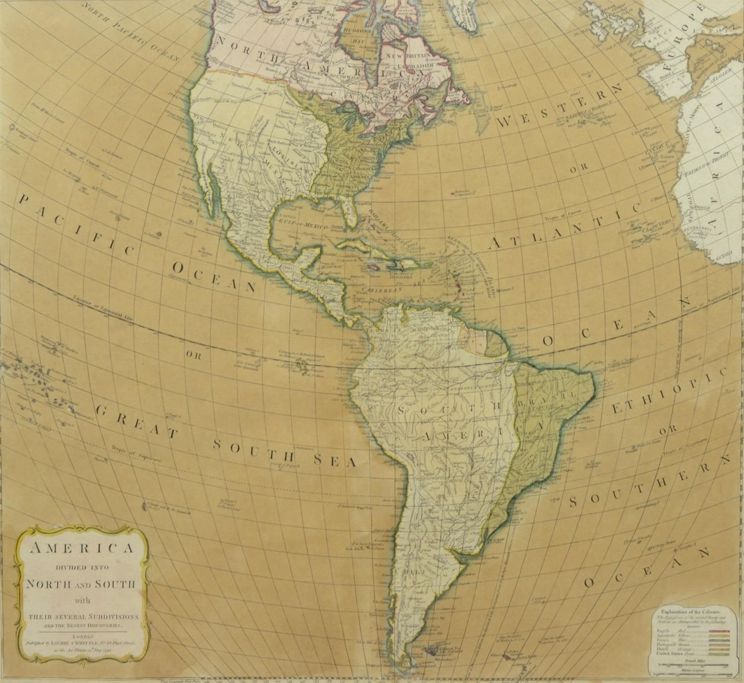 Appraisal: Laurie Whittle Map North and South America America Divided into