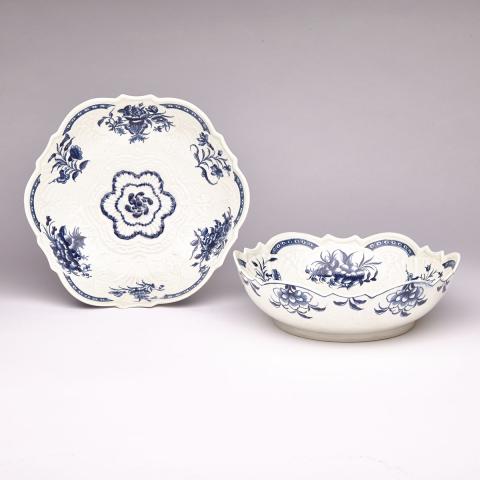 Appraisal: Pair of Worcester Junket Dish Florals Junket Dishes c -