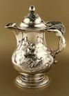 Appraisal: WATER PITCHER - Silverplate covered pitcher with footed base Figural