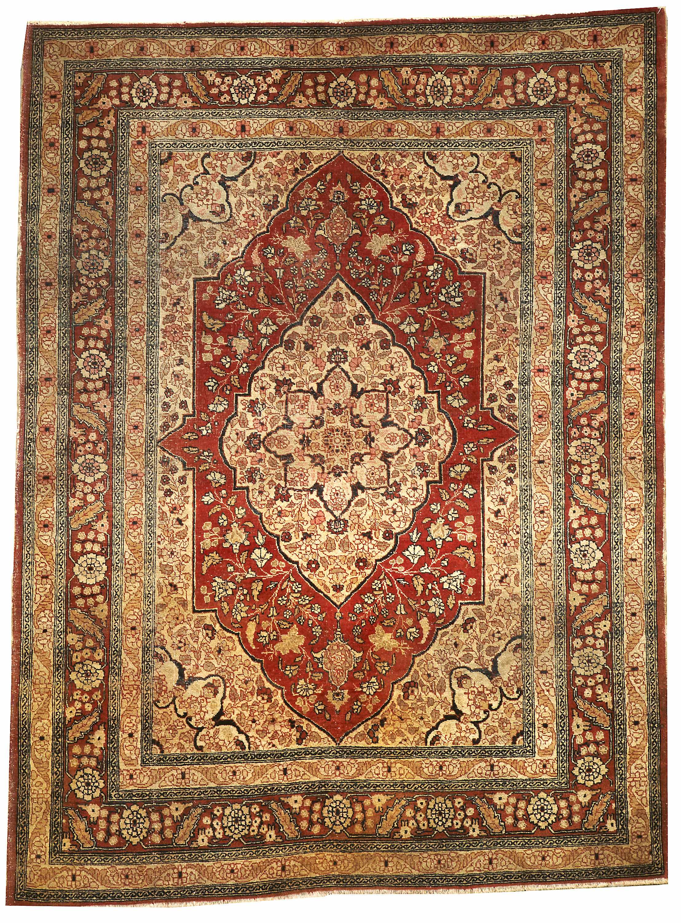 Appraisal: A Tabriz rug Northwest Persialate th centurysize approximately ft x