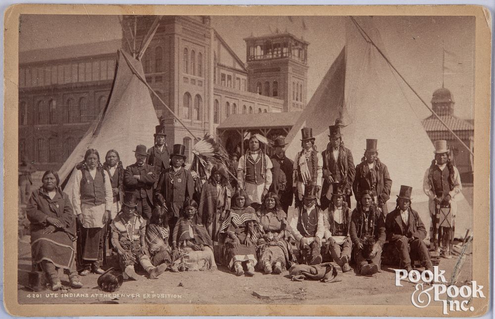 Appraisal: Native American Indian photo Denver Exposition Native American Indian cabinet