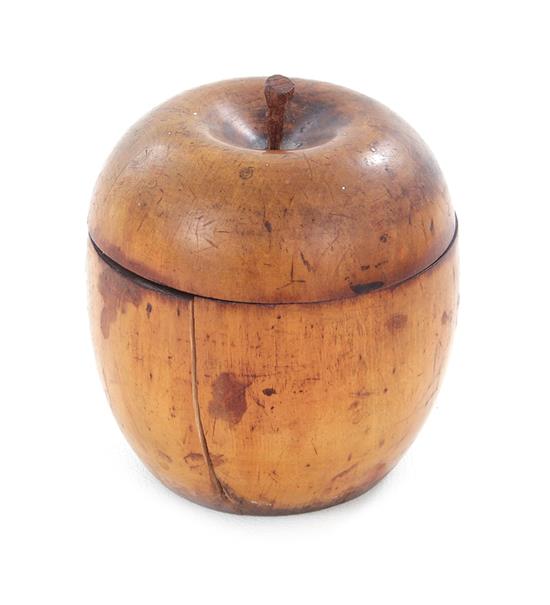 Appraisal: English apple-form tea caddy th century hinged box H Dia