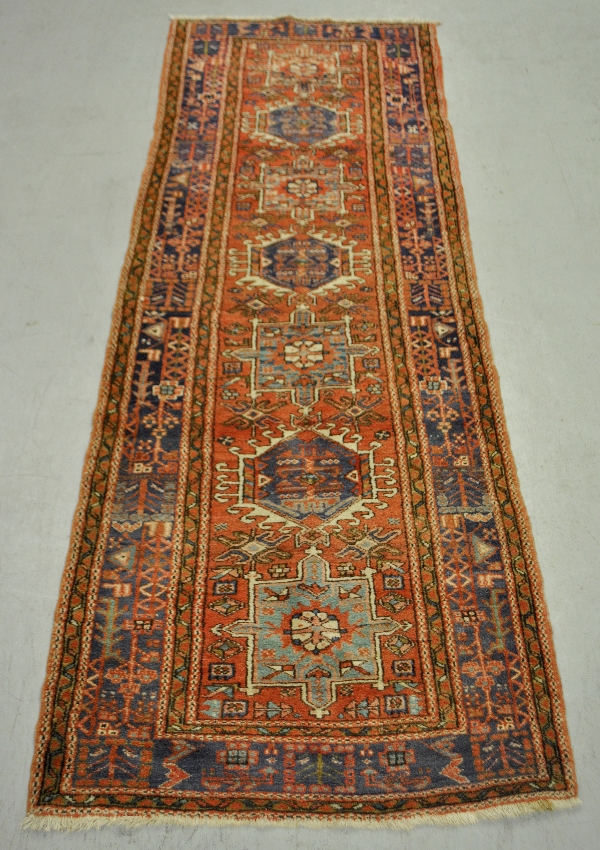 Appraisal: - Oriental center hall runner in pastel colors with seven