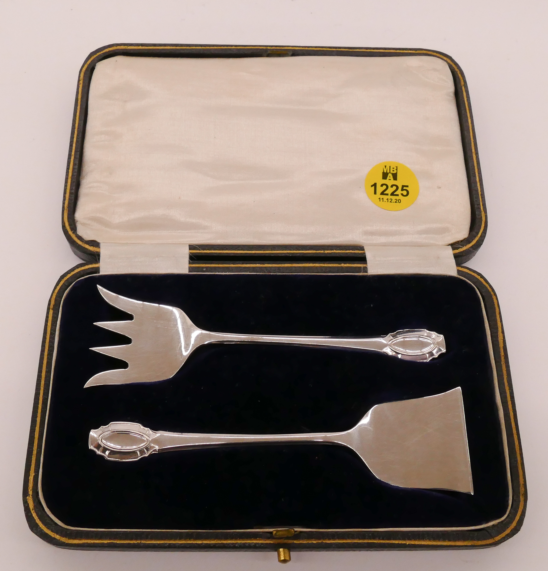 Appraisal: English Sterling Baby Food Pusher and Fork Set- g