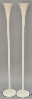 Appraisal: Pair of metal modern enameled torchiere floor lamps ht Pair