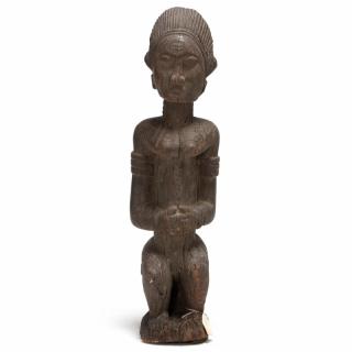 Appraisal: Ivory Coast Early Baule Figure of a Seated Female carved