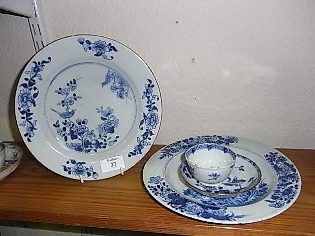 Appraisal: TWO TH CENTURY CHINESE BLUE AND WHITE PORCELAIN PLATES and