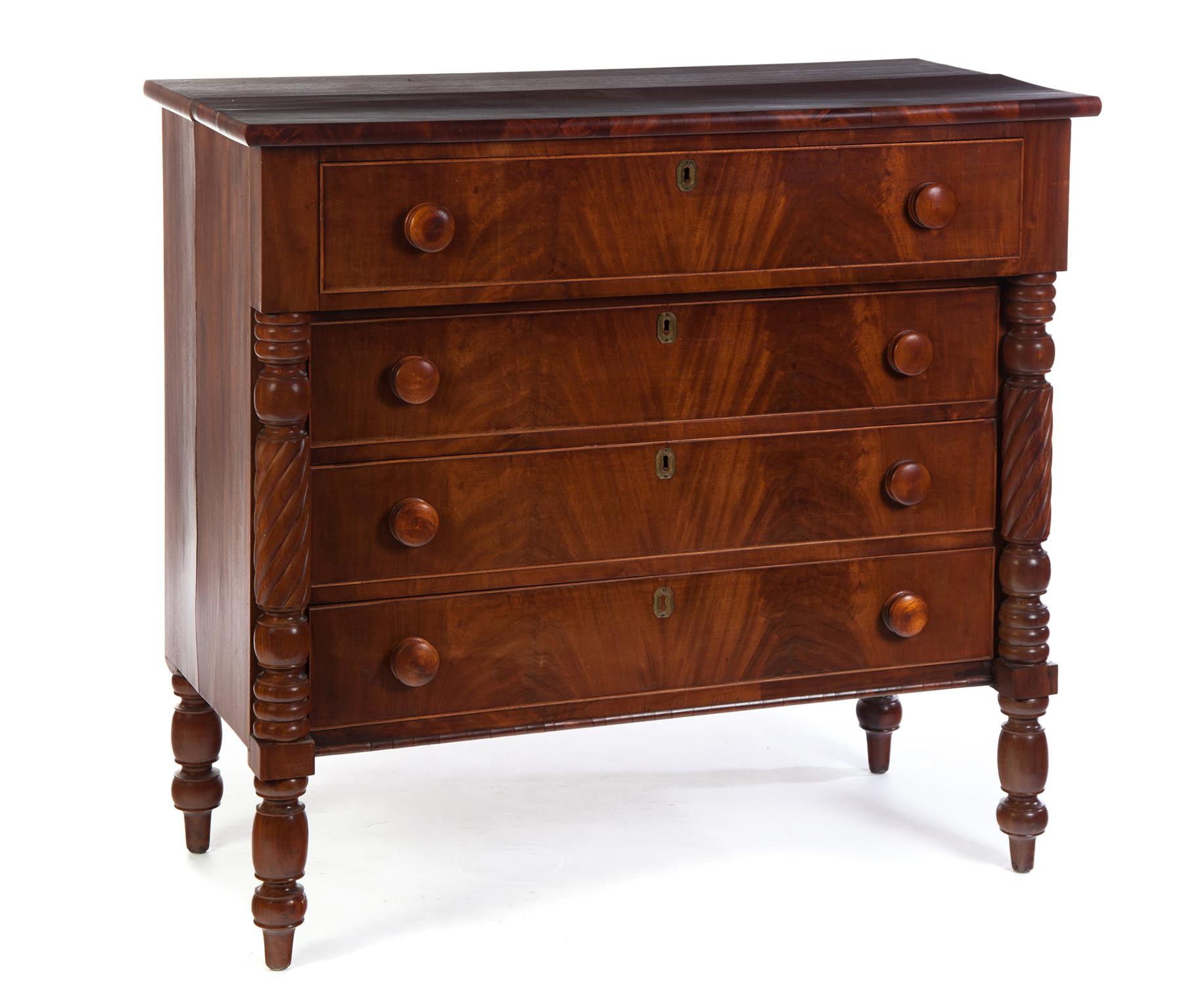 Appraisal: AMERICAN EMPIRE CHEST OF DRAWERS Second half- th century mahogany