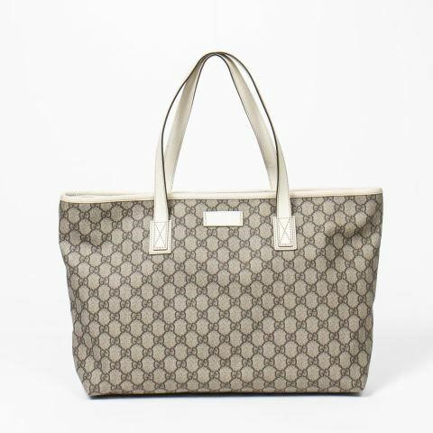 Appraisal: Gucci tote bag in GG Supreme coated canvas with ivory