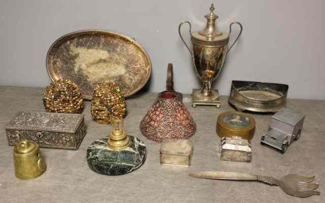 Appraisal: Silver Silverplate and Metal Lot Includes a Sheffield style plated