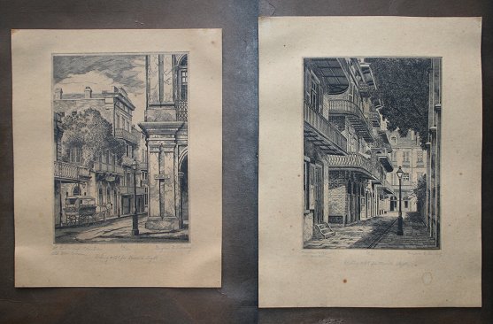 Appraisal: LOVING Eugene American th C Pair New Orleans Street Scenes