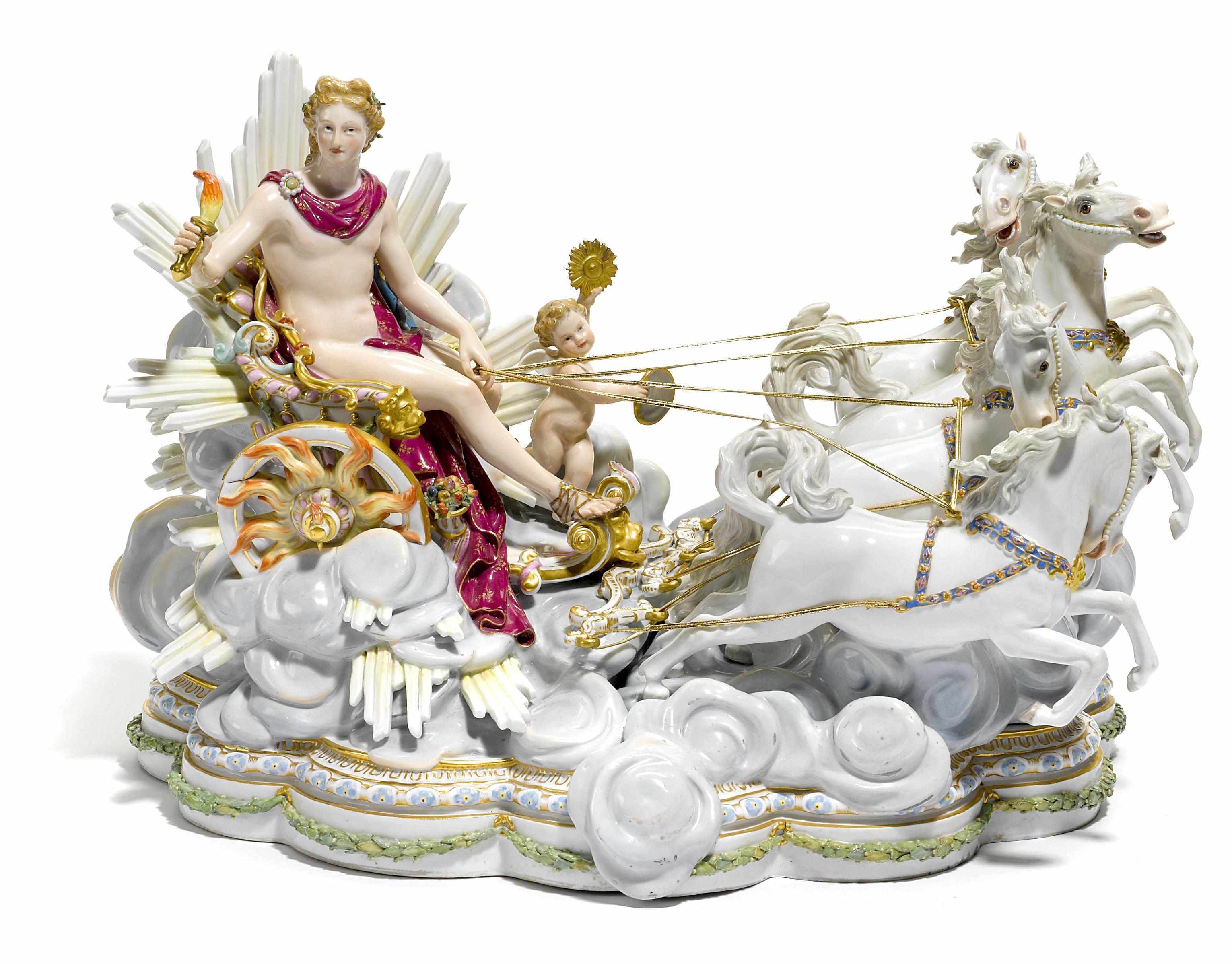 Appraisal: A Meissen porcelain mythological chariot group of Apollo late th