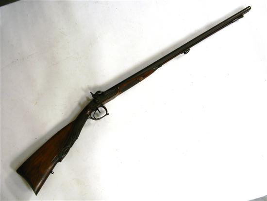 Appraisal: th C Muzzle loader double barrel shot gun slightly chisel