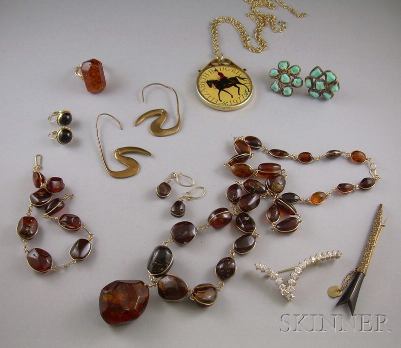 Appraisal: Small Group of Costume Jewelry including three pairs of earrings