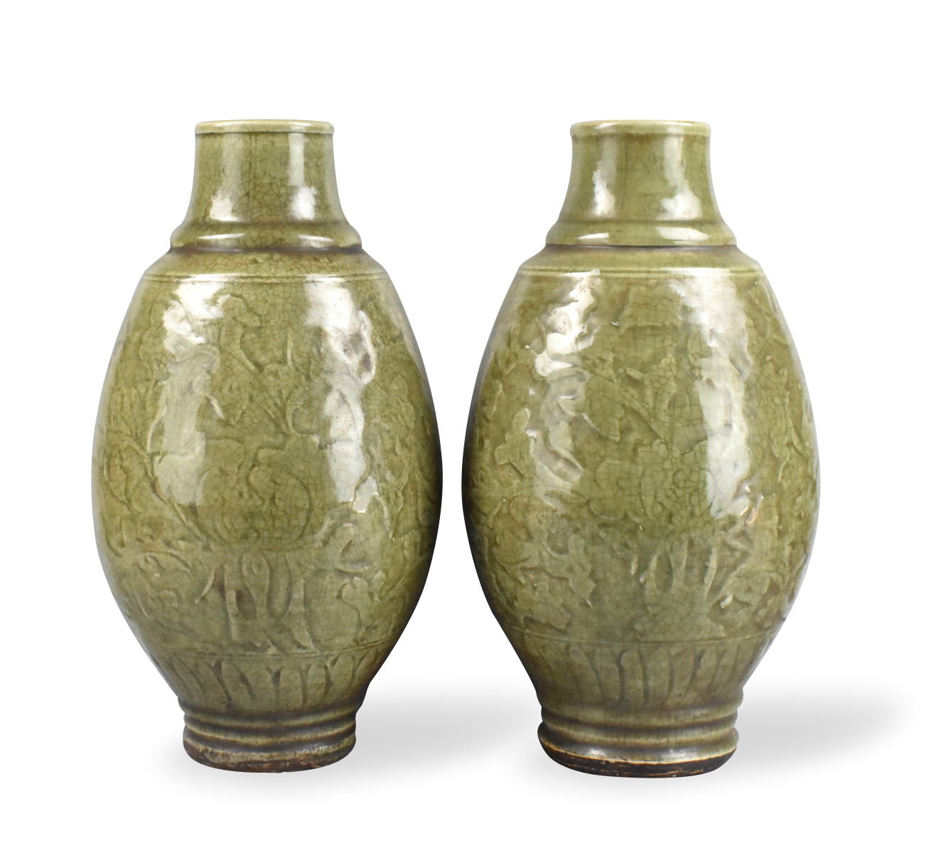 Appraisal: Chinese Ming Dynasty each with robustly heavily potted in an