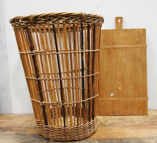 Appraisal: A woven cane French baker's basket together with a French